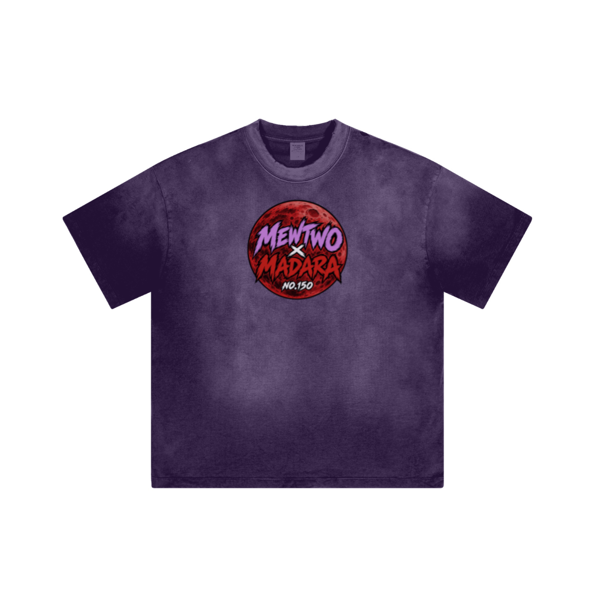 250GSM Men's Distressed Raw-Edge Vintage-Wash Boxy T-Shirt  Purple