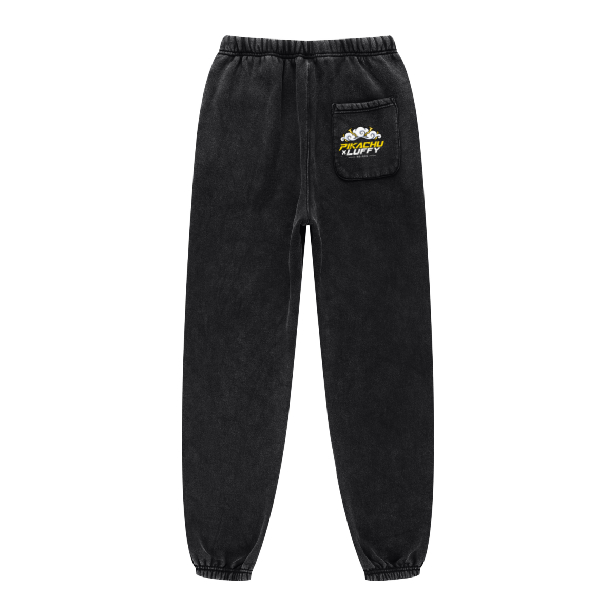 400GSM Unisex Heavyweight Snow-Wash Fleece Jogger Pants Black