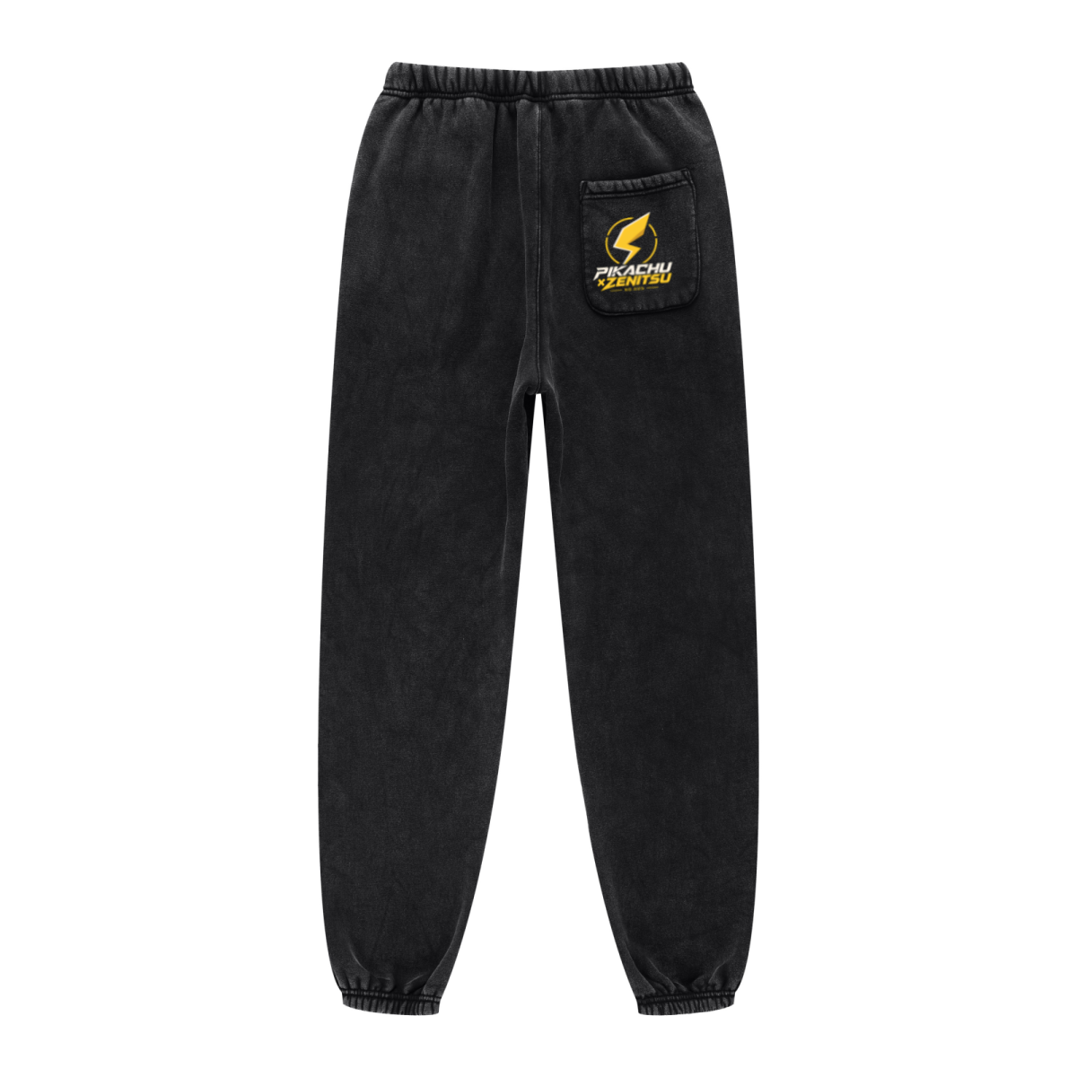 400GSM Unisex Heavyweight Snow-Wash Fleece Jogger Pants Black